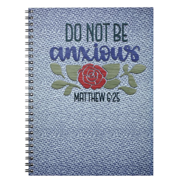 Denim Stickereihandschrift Notizblock (Vorderseite)