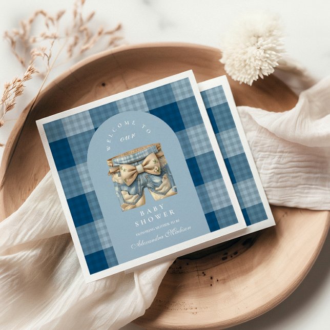 Denim Teddy Bear Baby Shower Serviette (Von Creator hochgeladen)