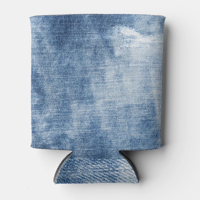 Denim Texture: Rugged Holes. Dosenkühler (Vorderseite)