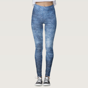 Denim Texture: Worldof Fabric Background Leggings