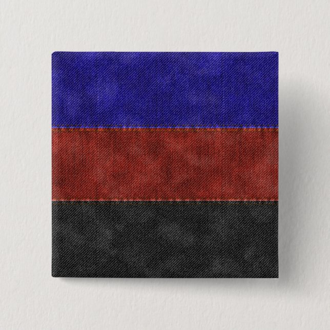 Denim Textured Seamless Polyamory Prilag Flag Button (Vorderseite)