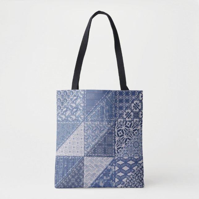 Denim Triangle Patchwork Vintage Textur. (Vorderseite)