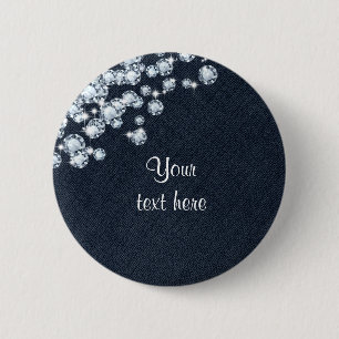 Denim-u. Diamant-Jean-Prinzessin Birthday Pin Button