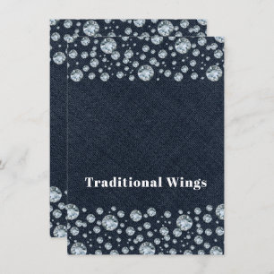 Denim u. Diamanten Bling Schein Einladung