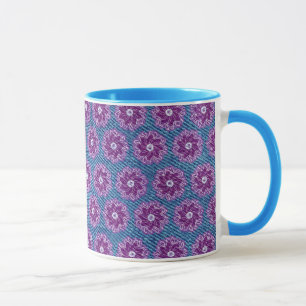 Denim und Blume lila und blaue Tasse