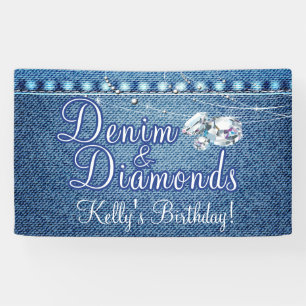 Denim und Diamant-Party Banner