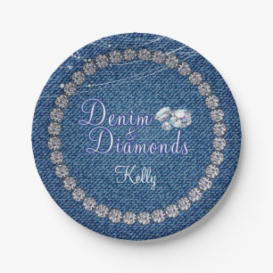Denim-und Diamant-Party-Teller Pappteller