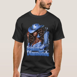 Denim und Diamanten Afrikanischer Melanin-Swagger T-Shirt