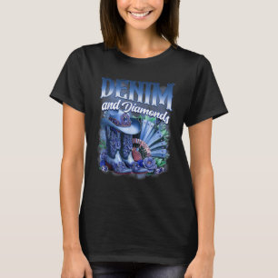 Denim und Diamanten Country Western Cowgirl Stiefe T-Shirt