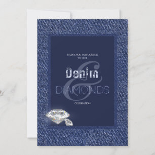 Denim- und Diamanten-Einladung Einladung