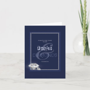 Denim- und Diamanten-Einladung Einladung