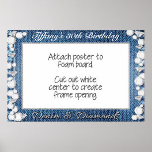 Denim und Diamanten Fotokabinen-Rahmen-Requisitenp Poster