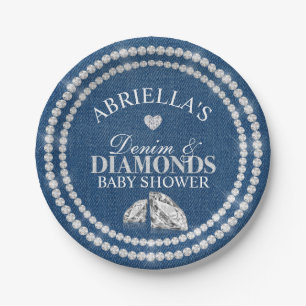 Denim und Diamanten Pappteller
