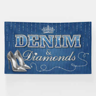 Denim und Diamanten-Party Banner