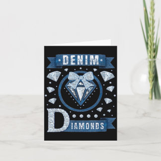 Denim und Diamanten Schleife Damen Mädchen Frauen Karte