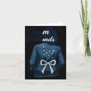 Denim und Diamanten Schleife Damen Mädchen Jeans F Karte