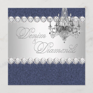 Denim- und Diamantparty-Einladungen Einladung