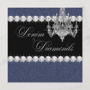 Denim- und Diamantparty-Einladungen Einladung