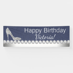 Denim und Diamond Geburtstagsparty Banner