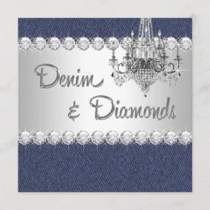 Denim und Diamond-Party Einladungen