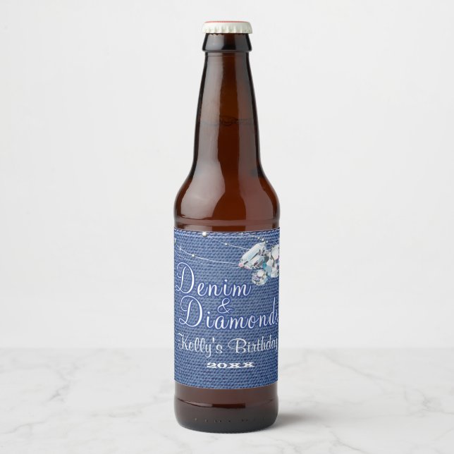 Denim und Diamonds Bierflaschenetikett (Vorderseite)
