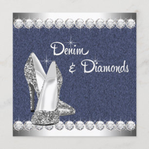 Denim und Diamonds Geburtstagsparty Einladung