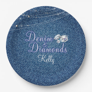 Denim und Diamonds Party Pappteller