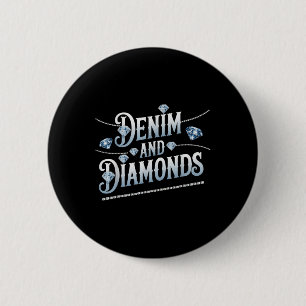 Denim und Diamonds trendige Mode Button