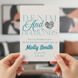 Denim und Diamonds - Western Bachelorette Einladung