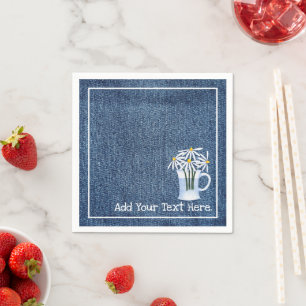 Denim Und Gänseblümchen Serviette