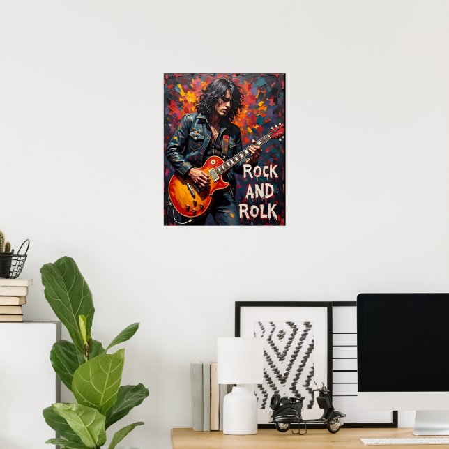 Denim und Guitar Poster (Heimbüro)