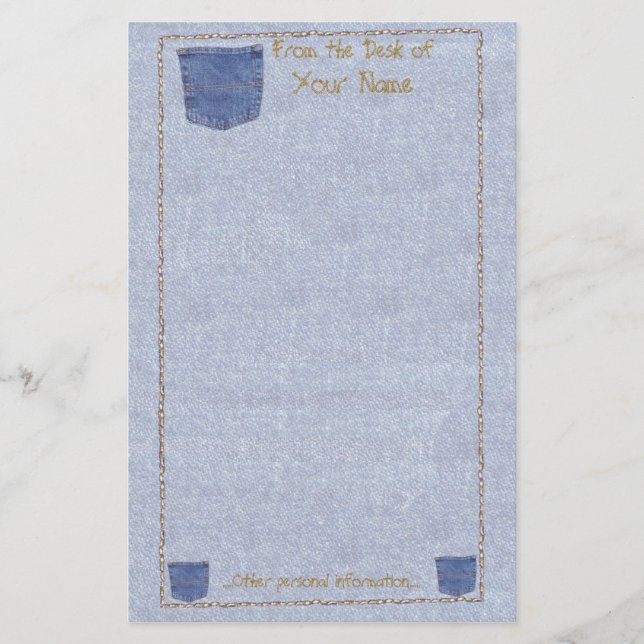 Denim und Hosentasche stationär Briefpapier (Vorderseite)