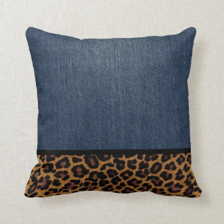 Denim und Leopard Kissen