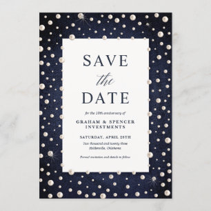 Denim und Pearl Card Einladung