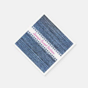 Denim und Ribbon Design Paper Napkins Serviette