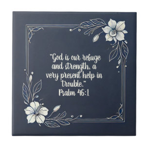 Denim und White Minimal Frame Bible Verse Fliese