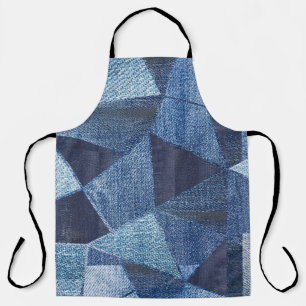 Denim Urban: Bedrucktes gestreiftes Patchwork. Schürze