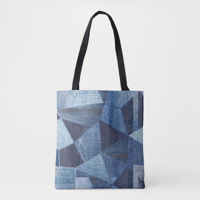 Denim Urban: Distressed Streifen-Patchwork. (Vorderseite)