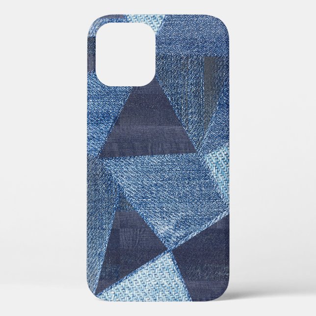 Denim Urban: Distressed Streifen-Patchwork. Case-Mate iPhone Hülle (Rückseite)