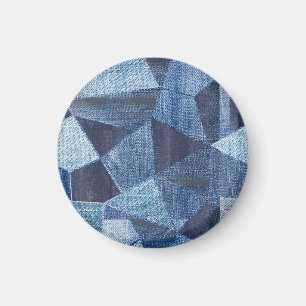 Denim Urban: Distressed Streifen-Patchwork. Magnet
