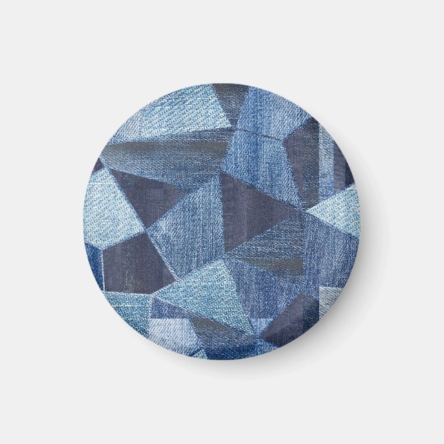 Denim Urban: Distressed Streifen-Patchwork. Magnet (Vorne)