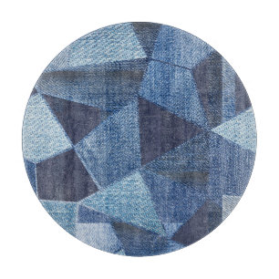 Denim Urban: Distressed Streifen-Patchwork. Schneidebrett