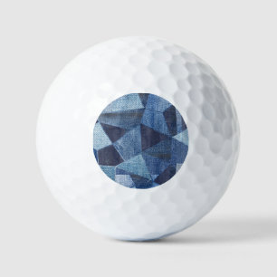 Denim Urban: Distressed Striped Patchwork. Golfball