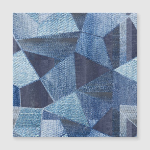 Denim Urban: Distressed Striped Patchwork. Magnetkarte