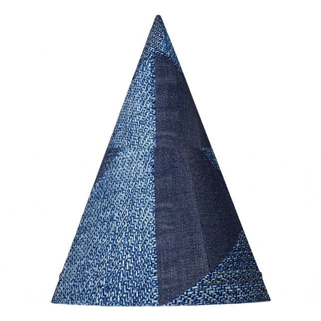Denim Urban: Distressed Striped Patchwork. Partyhütchen (Vorderseite)
