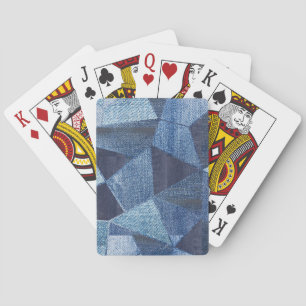 Denim Urban: Distressed Striped Patchwork. Spielkarten