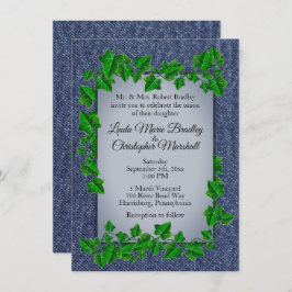 Denim Vines Wedding Invitation 4,5" x 6,25" Einladung
