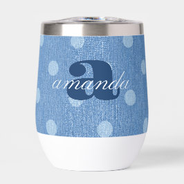 Denim Washed Polka Dot