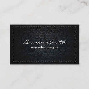 Denim Weiße Stickerei Visitenkarte