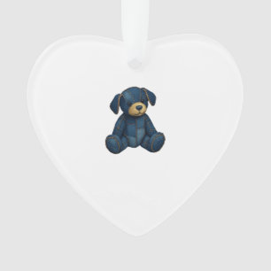 Denim-Welpen-Hund-Kunst Lustiger Hund Denim lustig Ornament